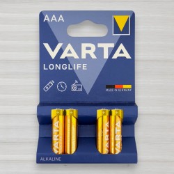 Батарейка лужна Varta Longlife alkaline LR3, AAA, 1,5V, 4шт/уп